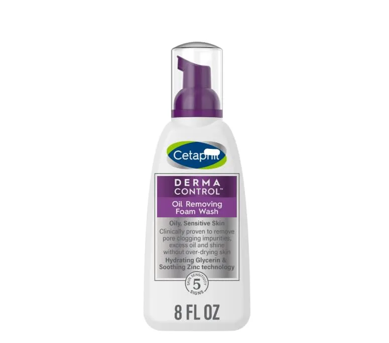 1 Pack - Derma Control Oil Removing Foam Wash for Oliy, Sensitive Skin, 8 oz Package May Vary