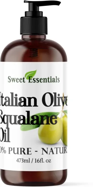 100% Pure Organic Squalane Oil - 16oz With Pump - Imported From Italy - Olive Derived - Vegan - Anti Aging - Skin Regenerating - Non Greasy - Doesnt Feel Like The Traditional Oil