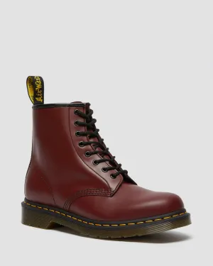 1460 Smooth Leather Lace Up Ankle Boots in Cherry Red