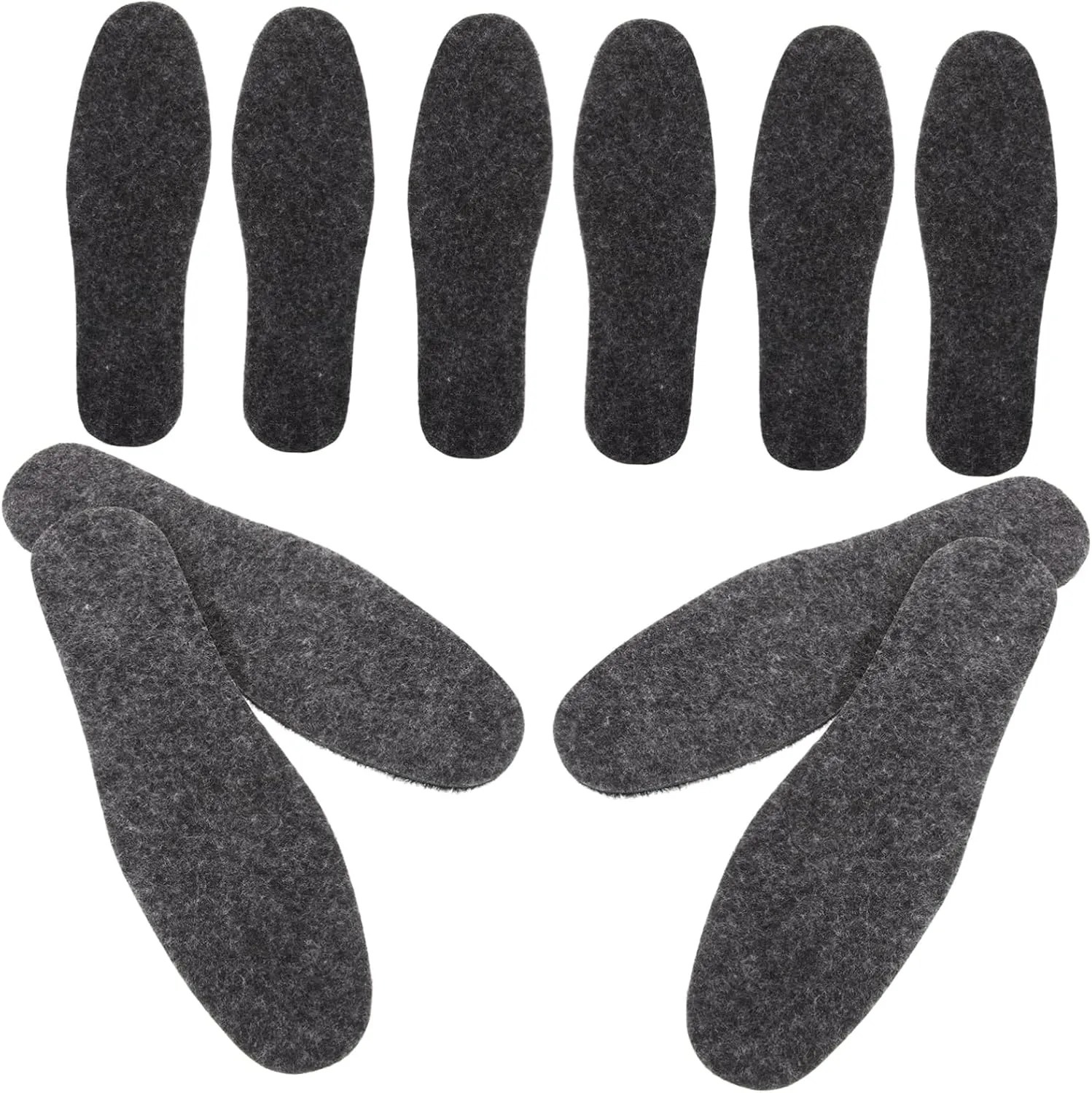 5 Pairs Thermal Insoles for Boots Comfortable Felt Shoe Soles Breathable Odor Design for Winter Wear Suitable for Men and Women