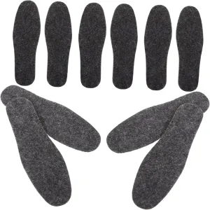 5 Pairs Thermal Insoles for Boots Comfortable Felt Shoe Soles Breathable Odor Design for Winter Wear Suitable for Men and Women