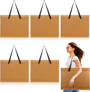5 Pcs Art Portfolio Bag 17 x 22 Inch Paper Portfolio Folder with Handle Poster Storage Bag for Artwork Portfolio Art Organizers and Storage Art Supply Bag for Poster Bulletin Boards Painting