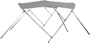 7.6 oz Gray 3 Bow Round Tube Boat Bimini TOP Sunshade Compatible for Chris Craft 215 SEA Hawk I/O 1990