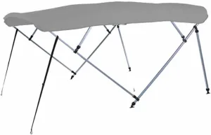 7.6 oz Gray 4 Bow Square Tube Boat Bimini TOP with Running Light Cutout Sunshade Compatible for Tahoe Alpine Fish 1822 All Years