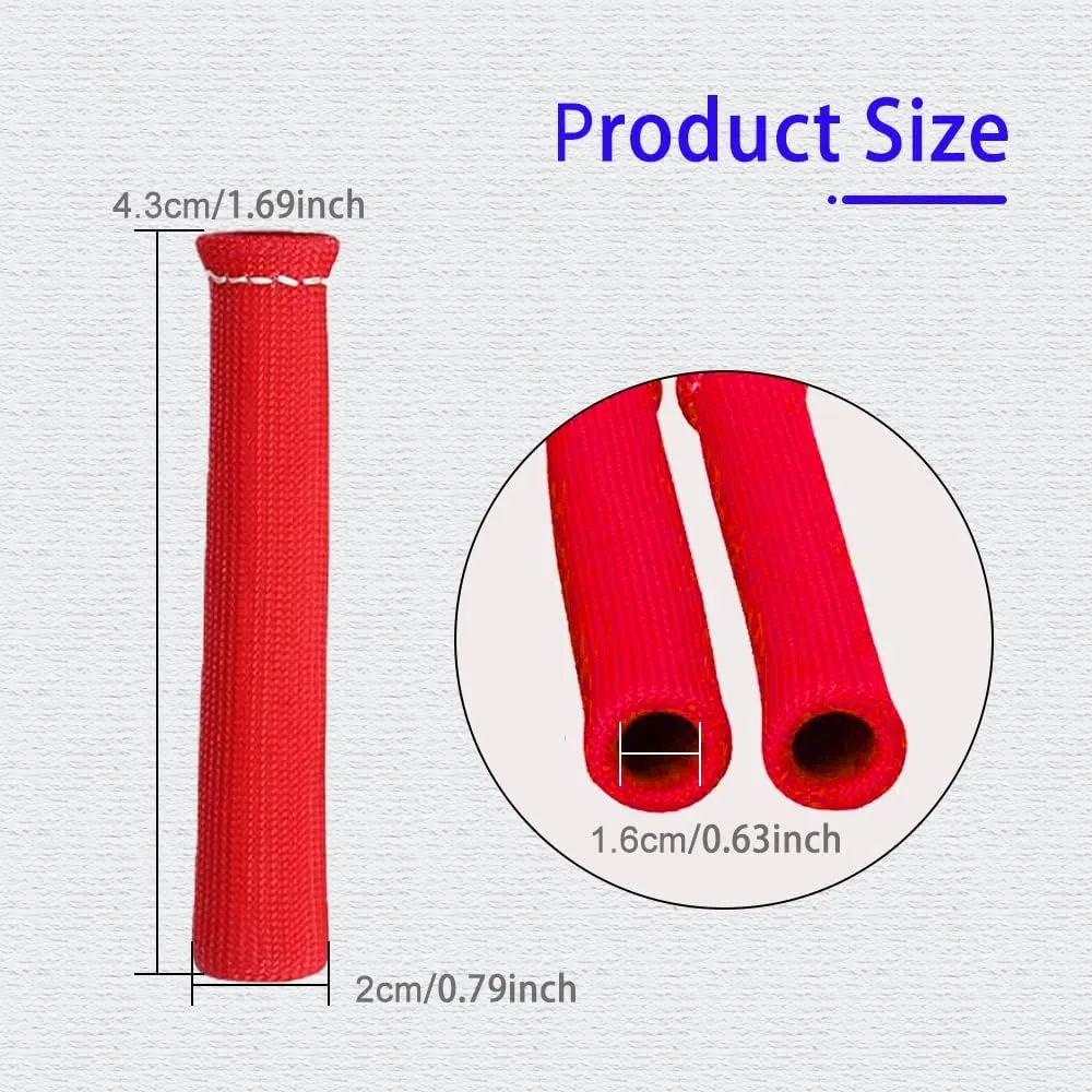 8Pcs Spark Plug Wire Boots Heat Shield Protector Sleeve, 1200 Degree Spark Plug Heat Cover, Sleeve Heat Shield Cover, Insulator Sleeve Spark Plug Wire Boots 6 inch for Car Truck (Red)