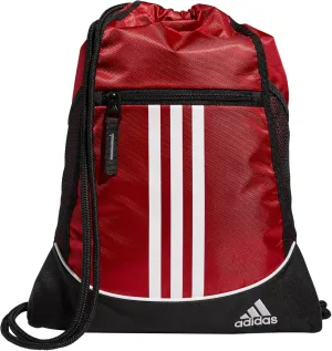 adidas Alliance Sackpack, Drawstring, Lightweight Small Gym Bag for Women, Soccer Backpack, Team Power Red, One Size