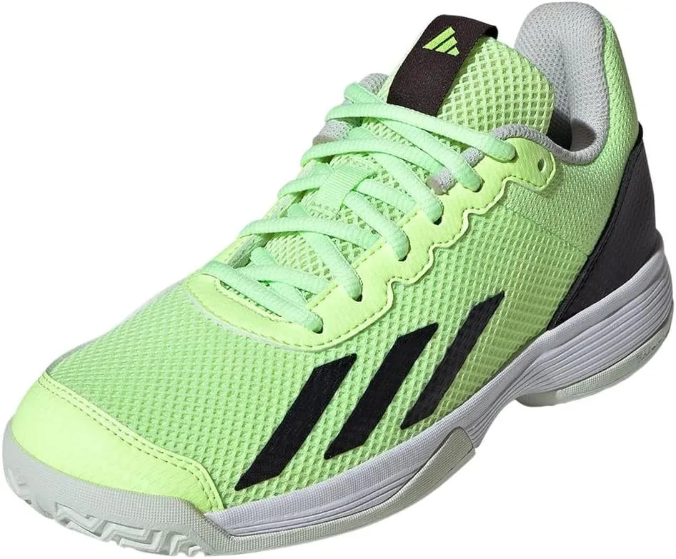 adidas Court Flash Sneaker, Green Spark/Aurora Black/Lucid Lemon, 11 US Unisex Little Kid