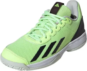 adidas Court Flash Sneaker, Green Spark/Aurora Black/Lucid Lemon, 11 US Unisex Little Kid