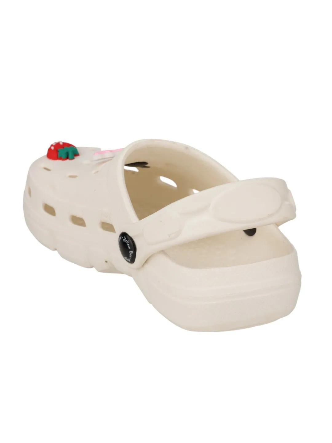 Adorable Clogs with Panda Faces, Strawberries & HAPPY Charms for Girls- White