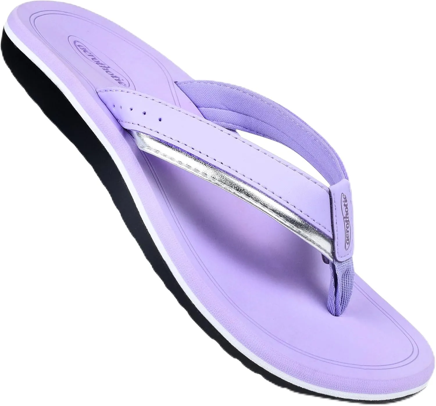 AEROTHOTIC Womens Casual Comfort Quick Drying Cushion Soft Flip Flops with Arch Support Non-Slip Thong Sandals