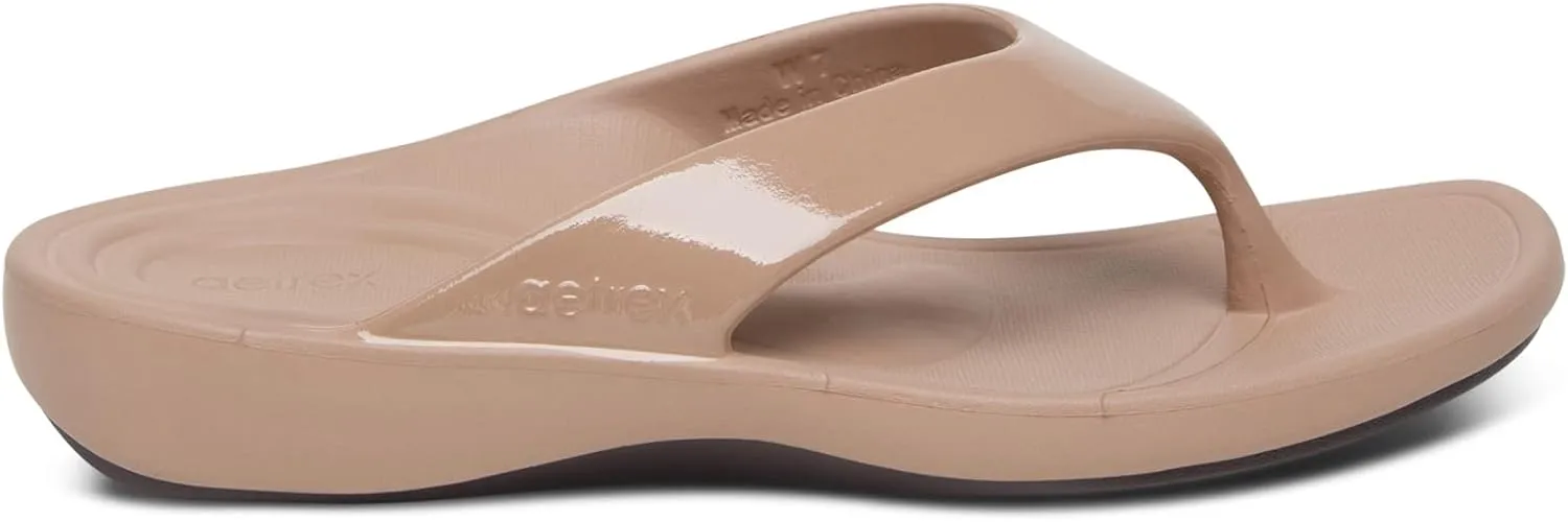 Aetrex Maui Orthopedic Flip Flops for Women Arch Support - Pressure Relief Water-friendly Shock Absorption Super Soft UltraSky EVA Foam Flip Flops
