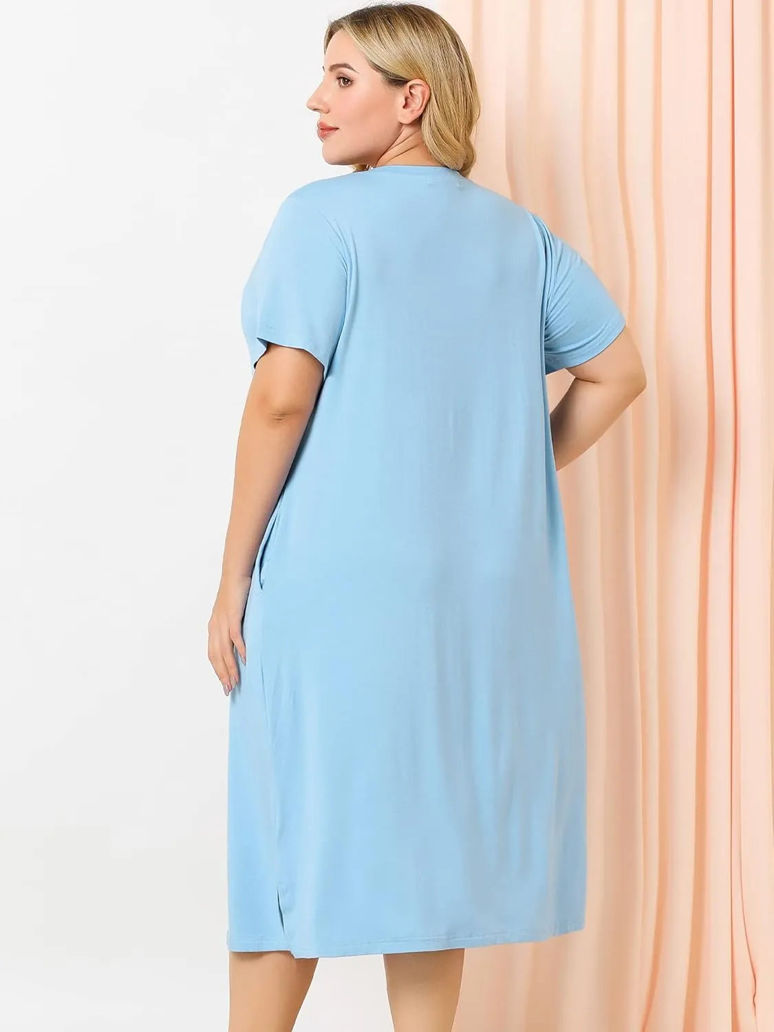 Agnes Orinda Women's Plus Size Nightgowns Pajama Soft Nightshirt Cute Cat Family Sleepdress with Pockets