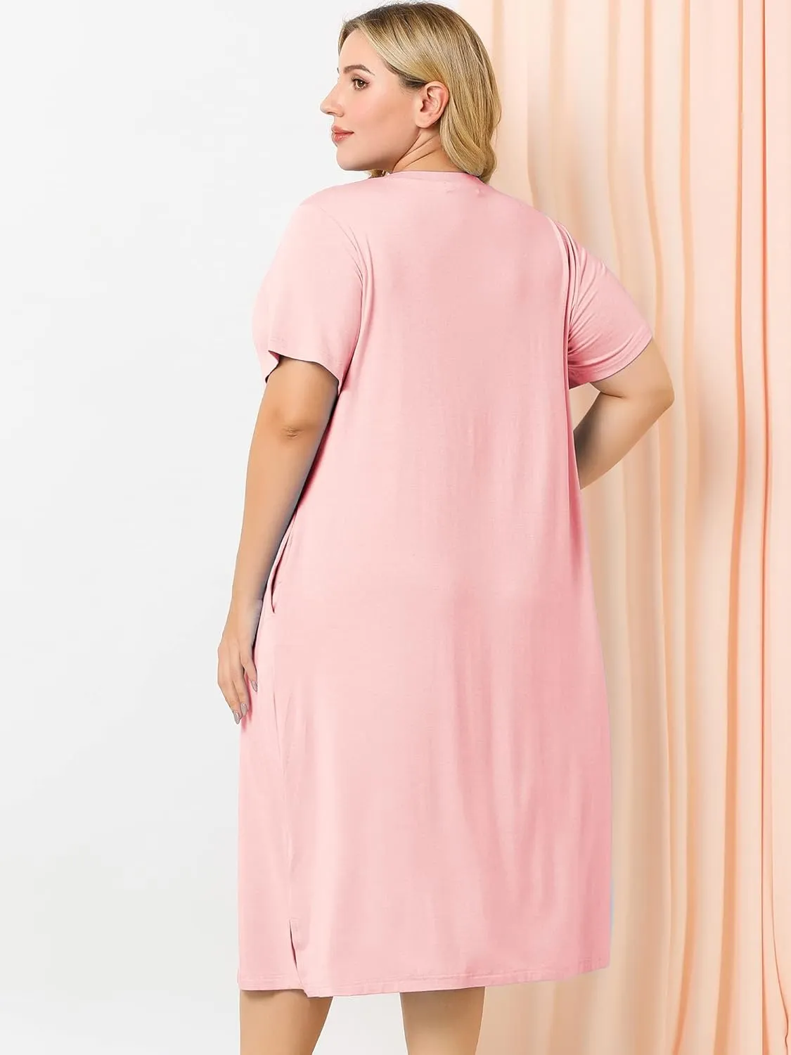 Agnes Orinda Women's Plus Size Nightgowns Pajama Soft Nightshirt Cute Cat Family Sleepdress with Pockets
