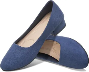 AISFAES Women Pumps Low Chunky Rounded Toe Heels Healed Dress Pumps Elegant Wedges Working Shoes
