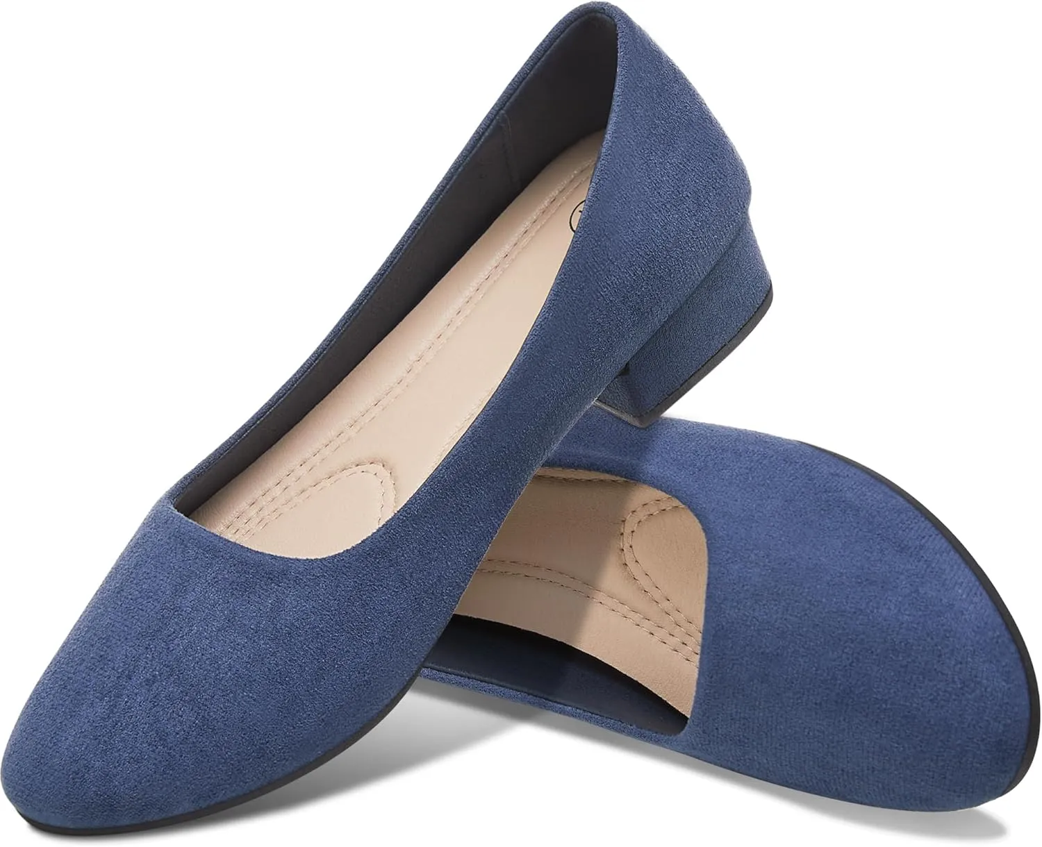 AISFAES Women Pumps Low Chunky Rounded Toe Heels Healed Dress Pumps Elegant Wedges Working Shoes