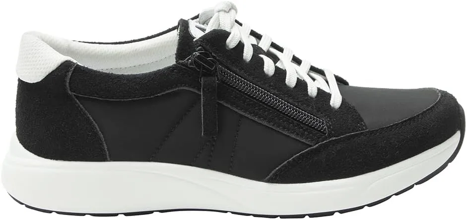 Alegria Women's Eazeer Lightweight Fashion Sneaker with Cork Footbed for Arch Support and Side Zipper for Easy Slip On and Off