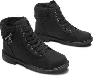 ALTOCIS Women’s Fur Lined Winter Snow Boots Short Mid Calf Fashion Boot Art Resin Button Faux Suede Boots for Women