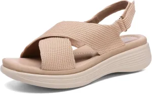 Altxic Women's Open Toe Crisscross Woven Comfy Casual Adjustable Buckle Strap Slingback Casual Walking Sport Sandals
