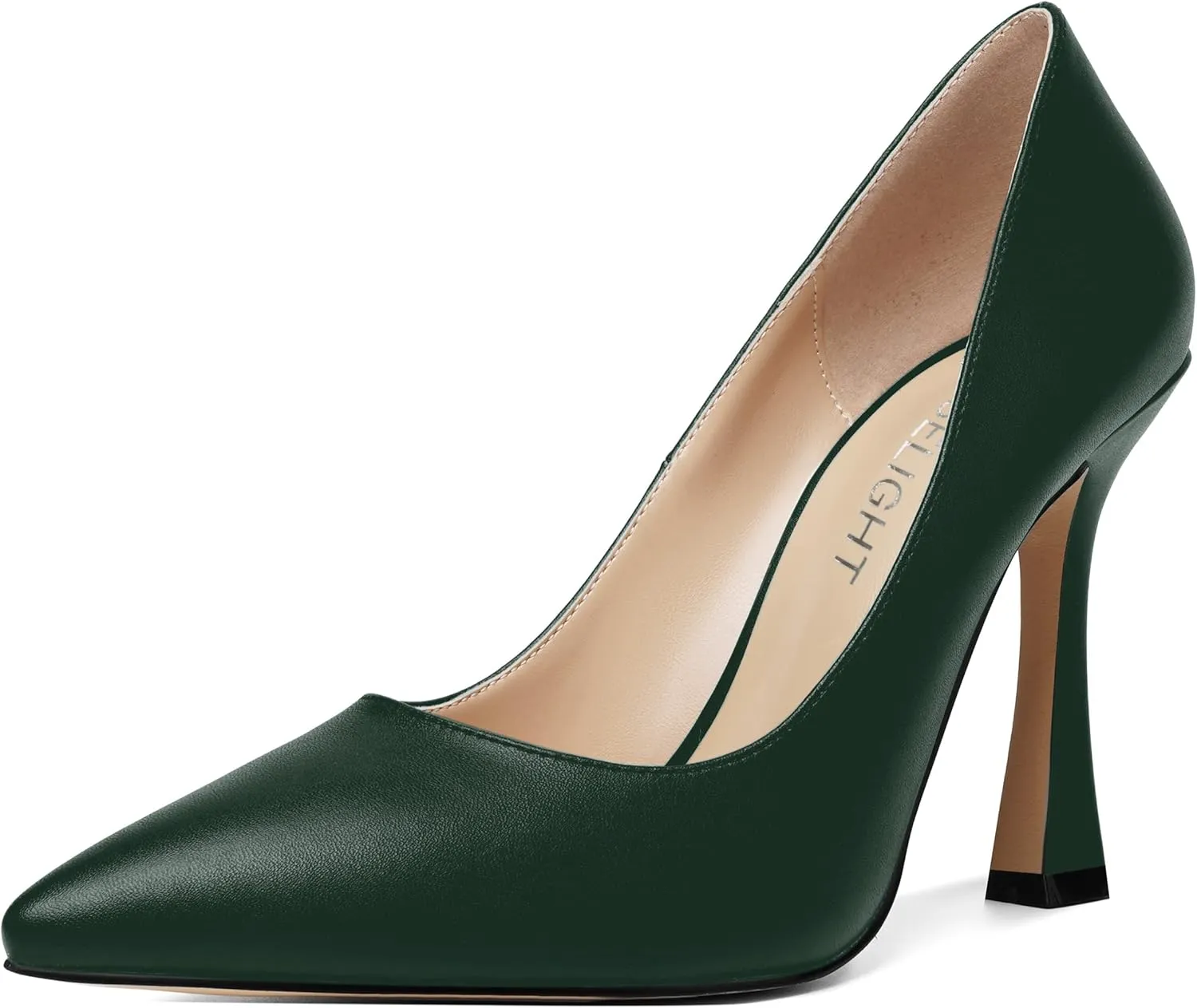 AMBELIGHT Womens Solid Dress Slip On Matte Elegant Pointed Toe Stiletto High Heel Pumps Shoes 4 Inch