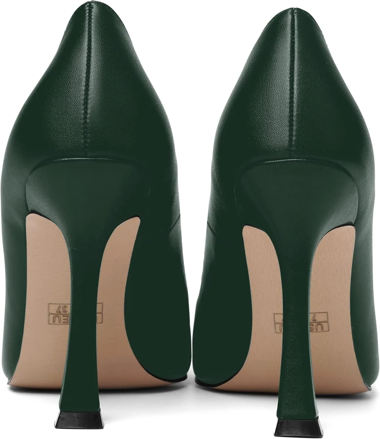 AMBELIGHT Womens Solid Dress Slip On Matte Elegant Pointed Toe Stiletto High Heel Pumps Shoes 4 Inch