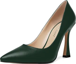 AMBELIGHT Womens Solid Dress Slip On Matte Elegant Pointed Toe Stiletto High Heel Pumps Shoes 4 Inch