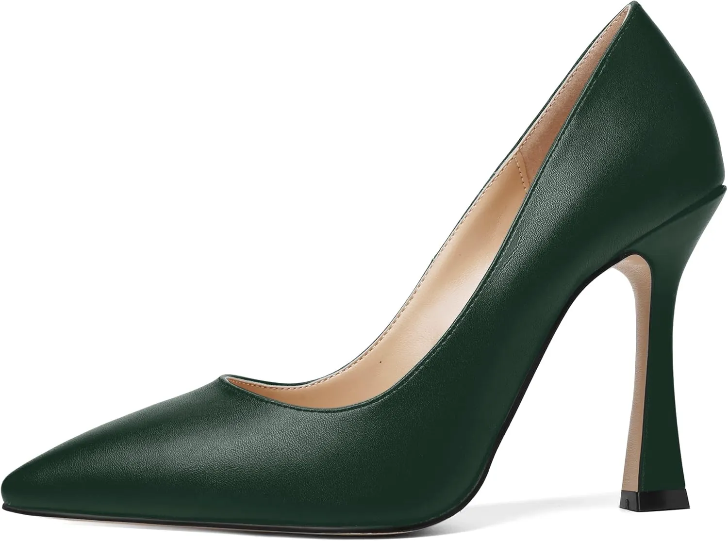 AMBELIGHT Womens Solid Dress Slip On Matte Elegant Pointed Toe Stiletto High Heel Pumps Shoes 4 Inch