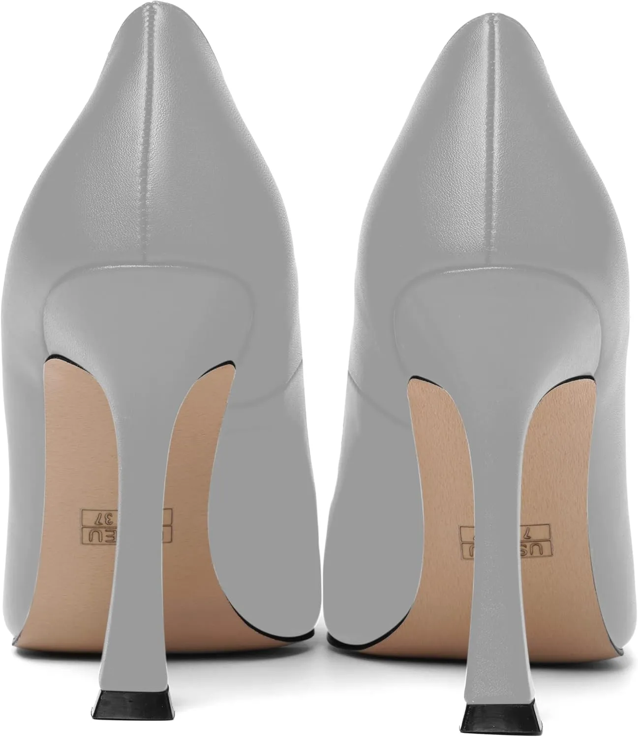 AMBELIGHT Womens Solid Dress Slip On Matte Elegant Pointed Toe Stiletto High Heel Pumps Shoes 4 Inch