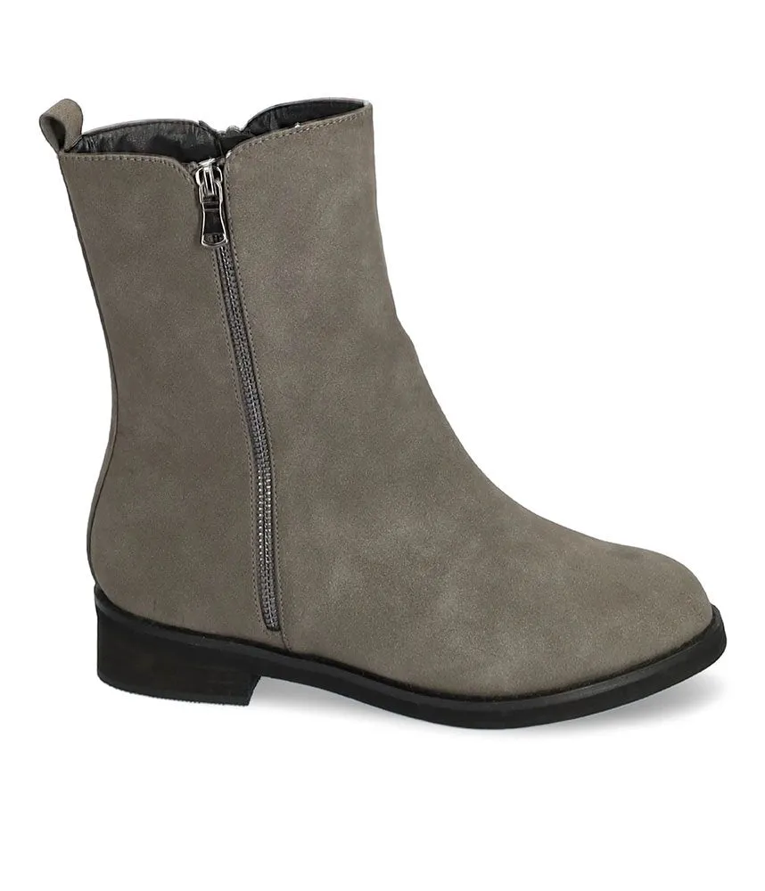 Andres Machado Grey Suedette Ankle Boots