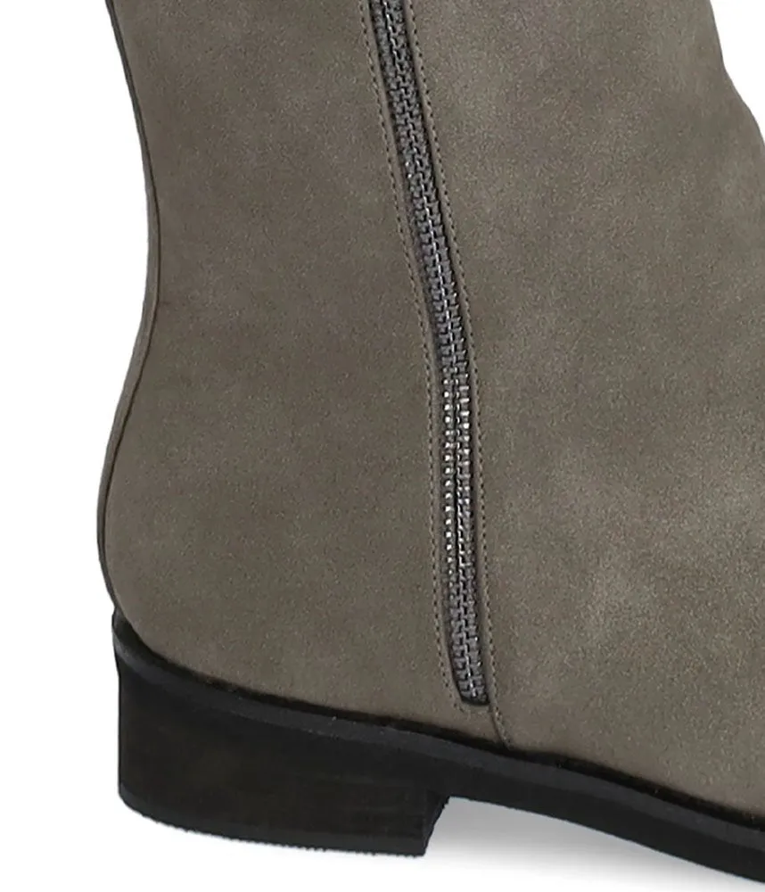 Andres Machado Grey Suedette Ankle Boots