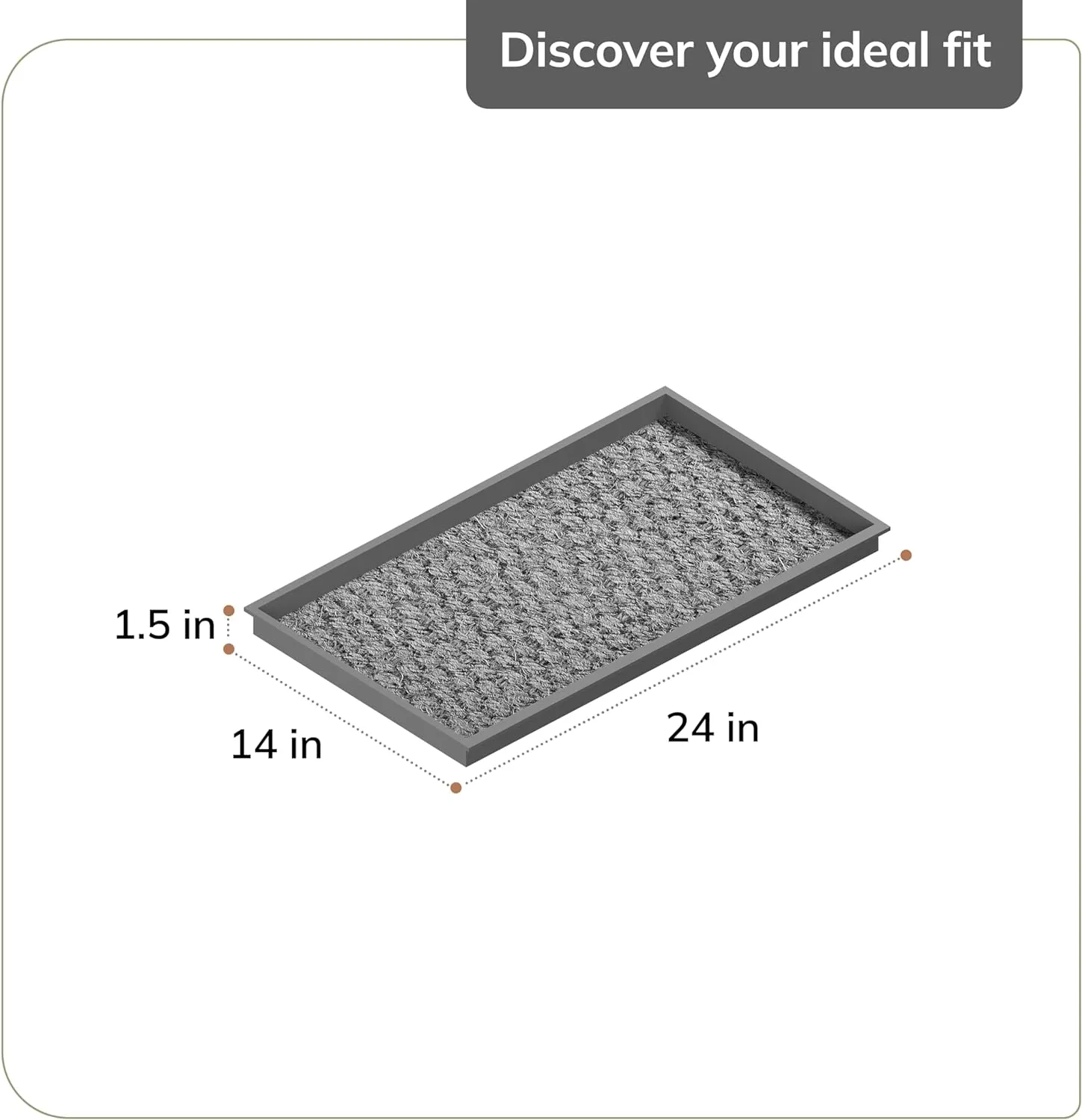 Anji Mountain AMB0BT2F-010 Black Rubber Boot/Shoe Tray with Coir, Fits 2 Pair (24.5" Wide), Blue & Ivory Insert