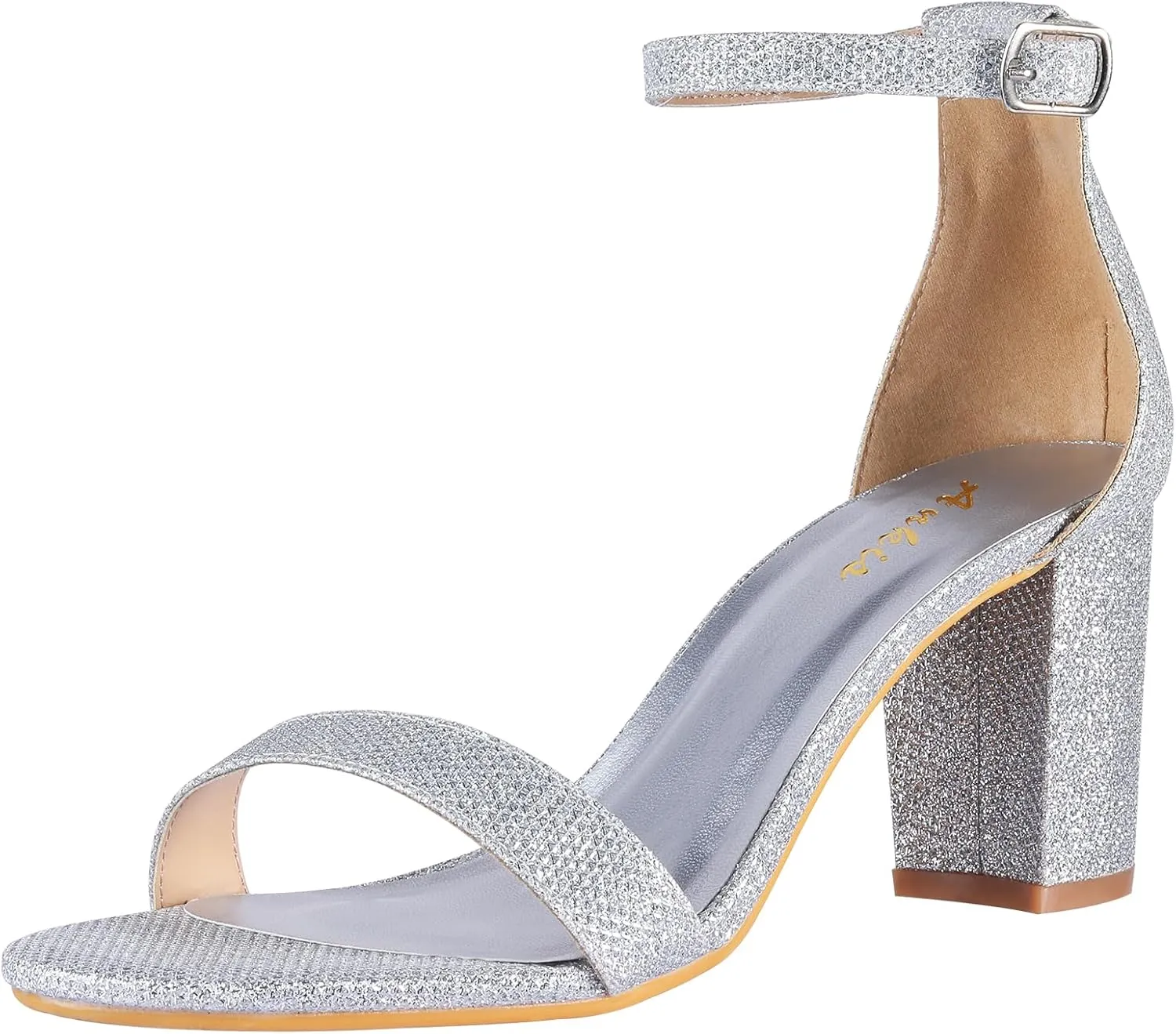 Ankis Heels for Women Open Toe Ankle Strap Chunky Heel Sandals 2.75 Inch