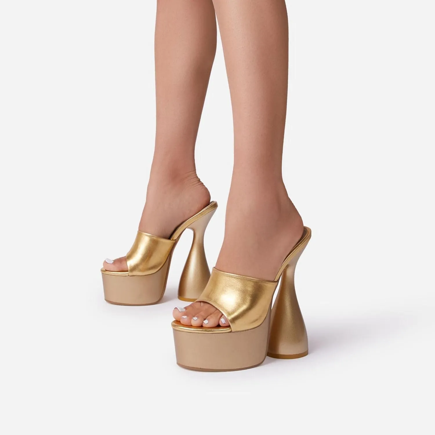 anteikira Women's High Heels Fashion Platform Ankle Straps Special Heel Round Open Toe Stone Pattern Summer Shopping Work Pumps