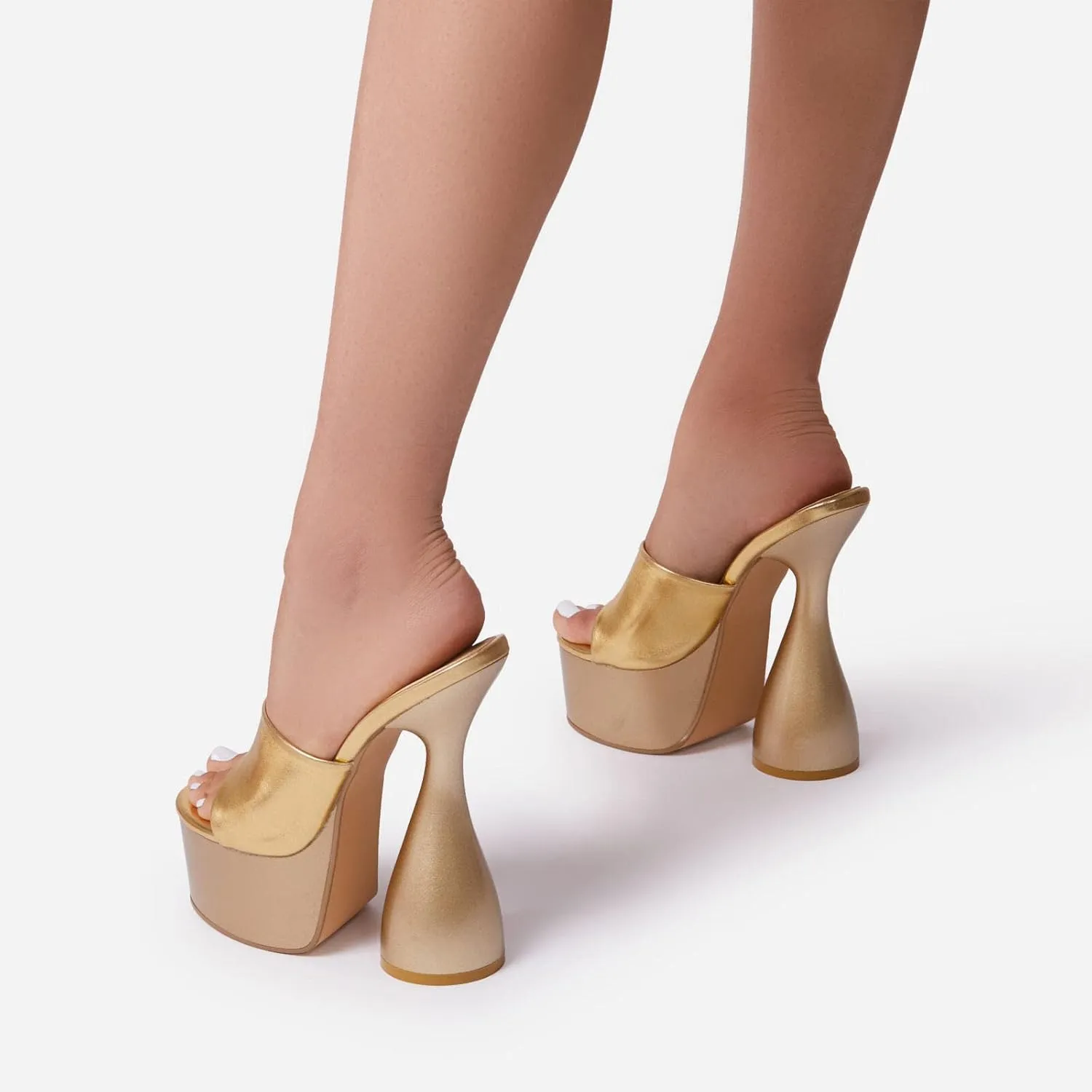 anteikira Women's High Heels Fashion Platform Ankle Straps Special Heel Round Open Toe Stone Pattern Summer Shopping Work Pumps
