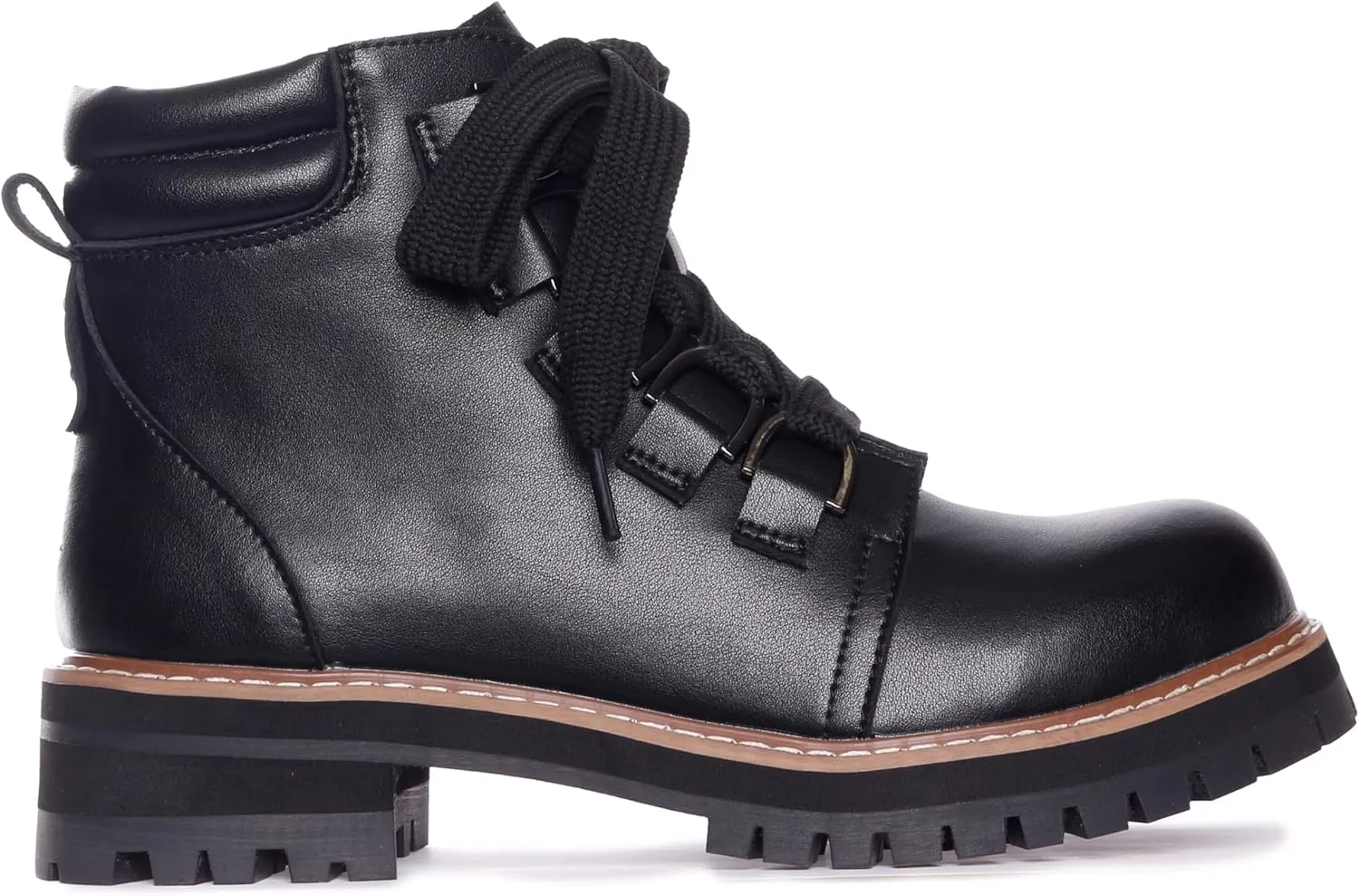 AQUA DIVA Shirley Ladies Waterproof Boot Ankle Boot Lug Sole Lace Up Side Zipper Combat