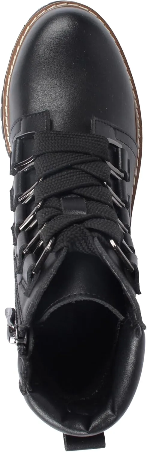 AQUA DIVA Shirley Ladies Waterproof Boot Ankle Boot Lug Sole Lace Up Side Zipper Combat