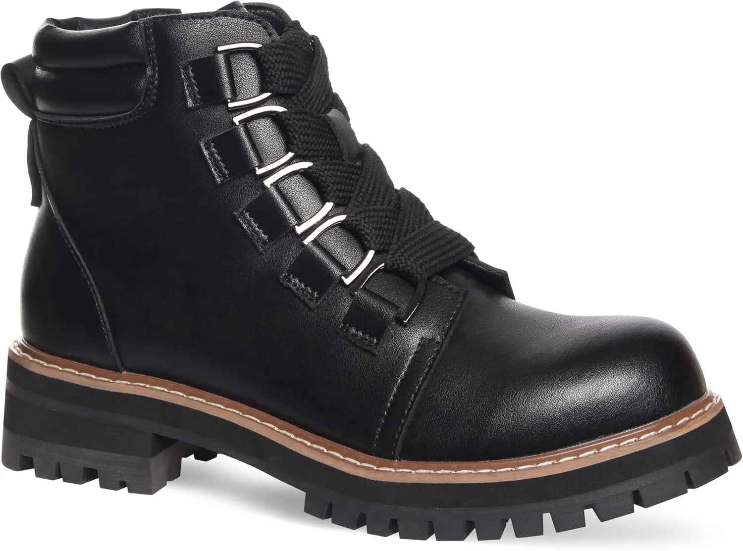 AQUA DIVA Shirley Ladies Waterproof Boot Ankle Boot Lug Sole Lace Up Side Zipper Combat