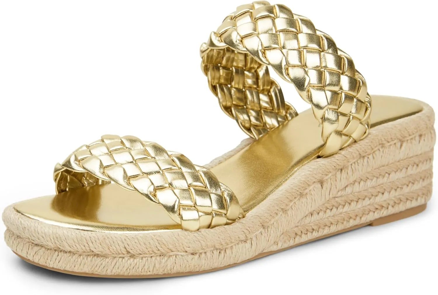 Arromic Women's Platform Wedge Sandals Braided Strap Slide Sandals for Women Casual Slip on Platform Wedges Slides Open Toe Beach Summer Sandals