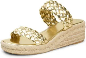 Arromic Women's Platform Wedge Sandals Braided Strap Slide Sandals for Women Casual Slip on Platform Wedges Slides Open Toe Beach Summer Sandals