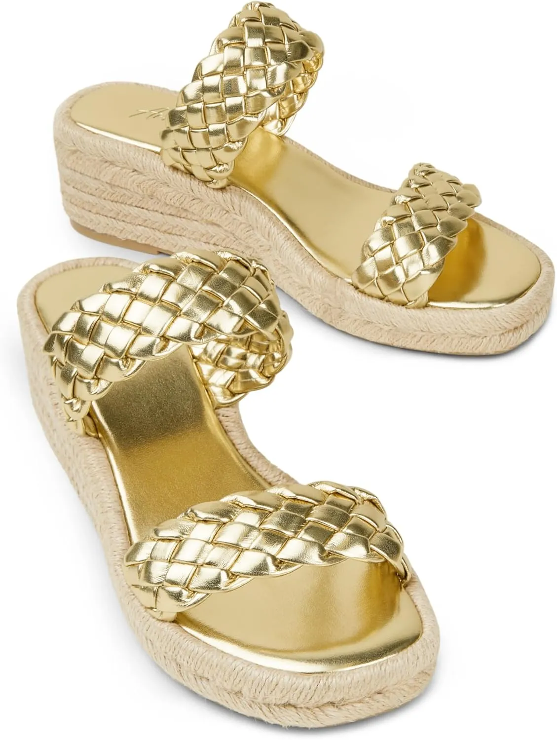 Arromic Women's Platform Wedge Sandals Braided Strap Slide Sandals for Women Casual Slip on Platform Wedges Slides Open Toe Beach Summer Sandals