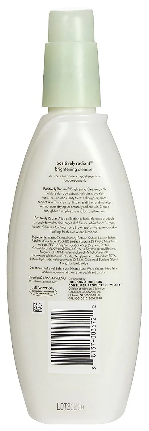 Aveeno Active Naturals Positively Radiant Cleanser, 6.7 Fl Oz