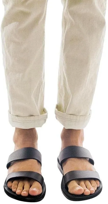 Aviv - Leather Double Strap Sandal - Mens Sandals