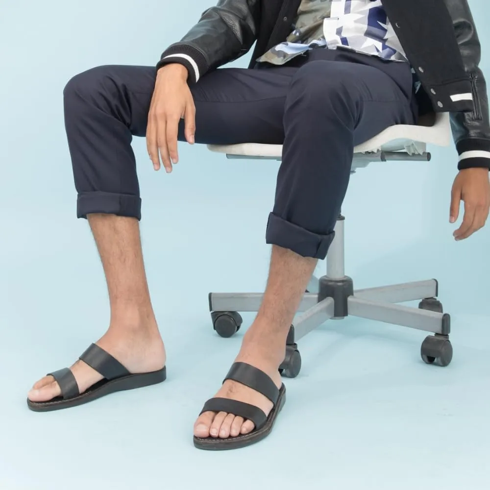 Aviv - Leather Double Strap Sandal - Mens Sandals