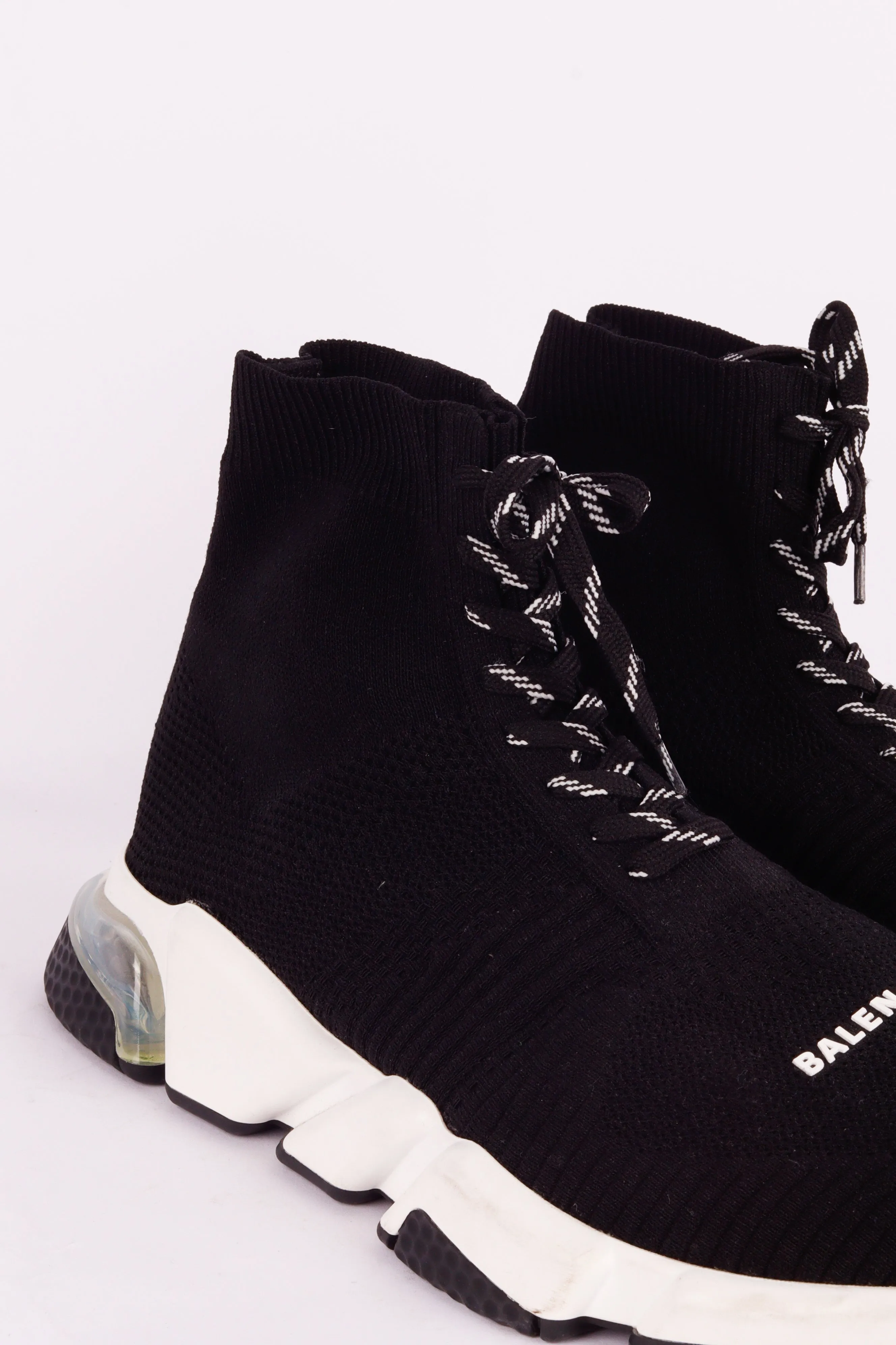 Balenciaga FW21 'Speed Lace Up Clear Sole' Trainer Black/White (2021)