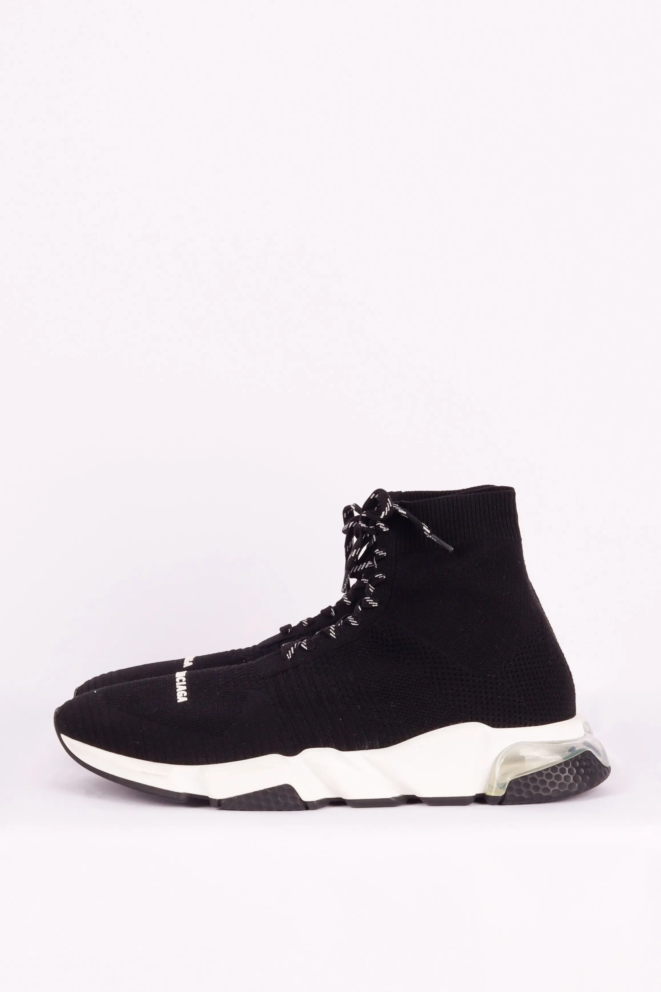 Balenciaga FW21 'Speed Lace Up Clear Sole' Trainer Black/White (2021)