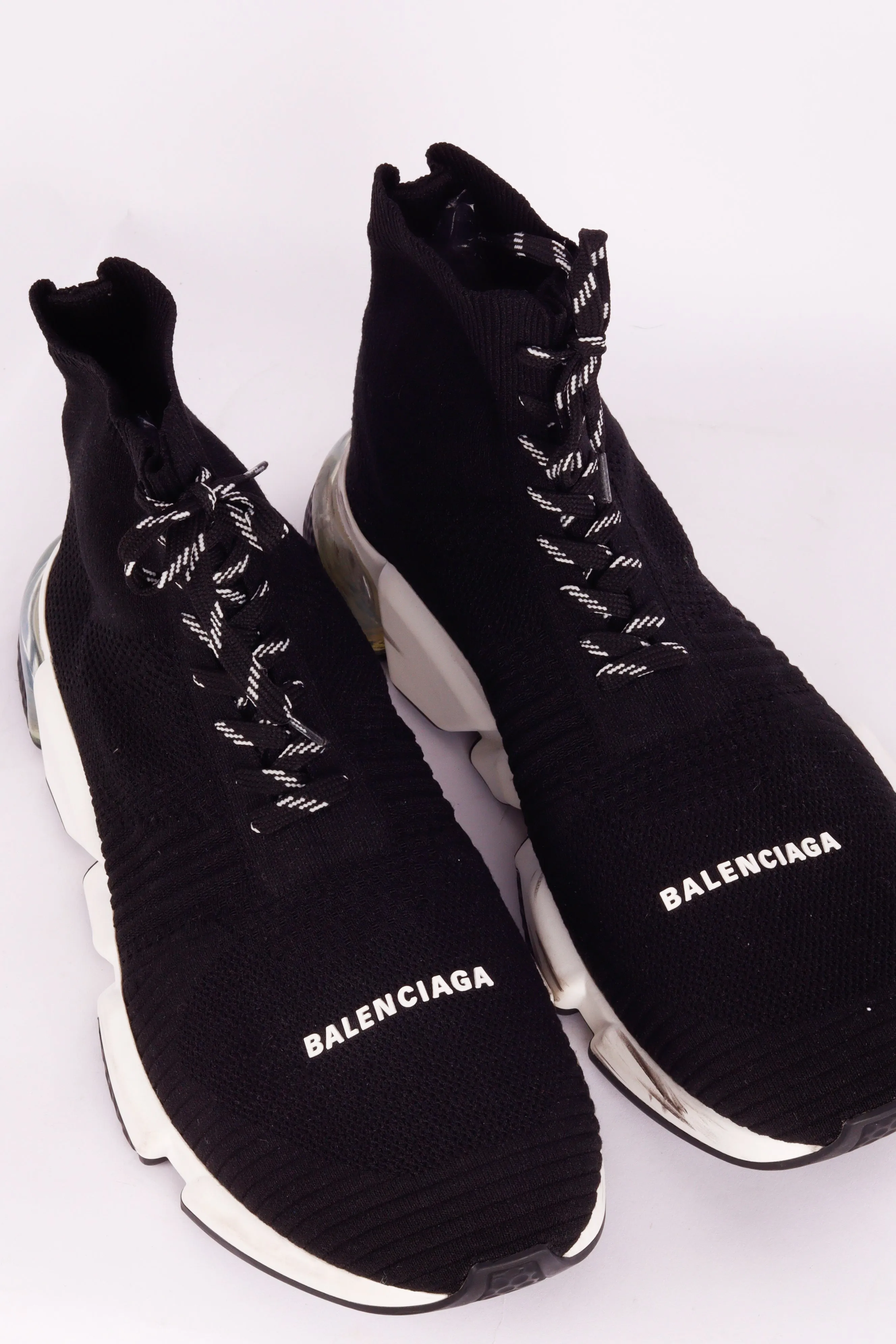 Balenciaga FW21 'Speed Lace Up Clear Sole' Trainer Black/White (2021)