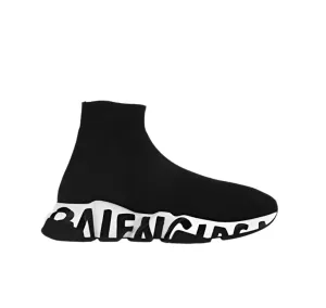 Balenciaga Speed Graffiti Trainers White Black Logo