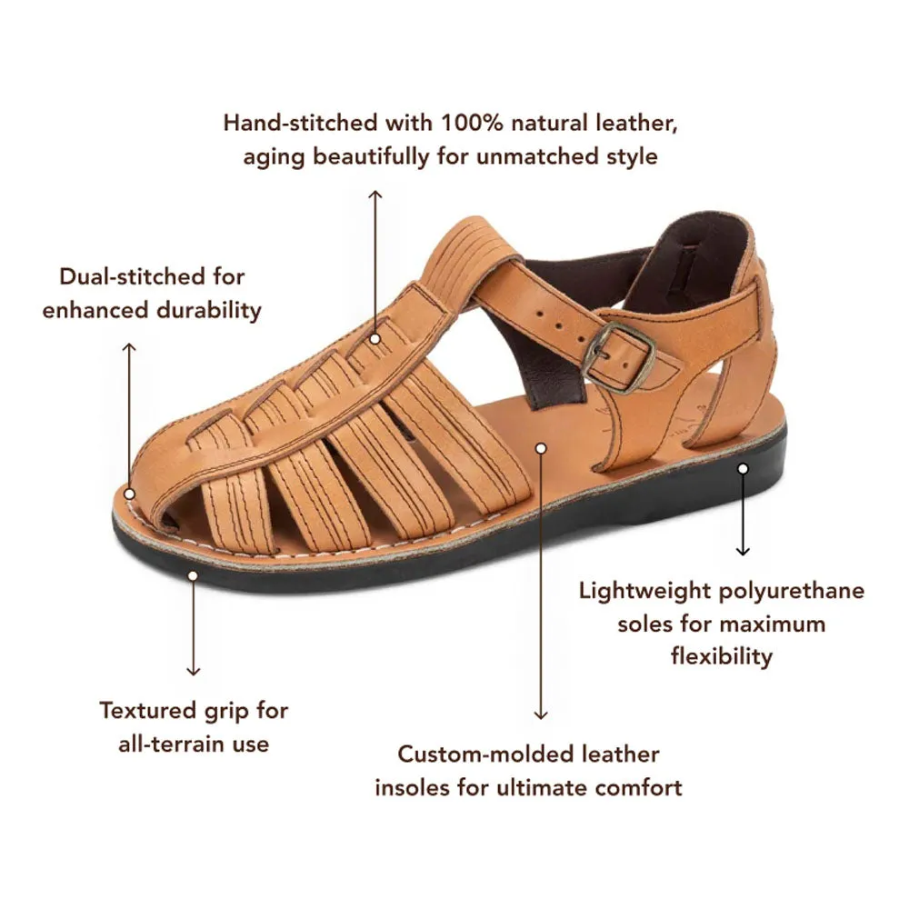 Barak - Leather Closed Toe Sandal | Tan