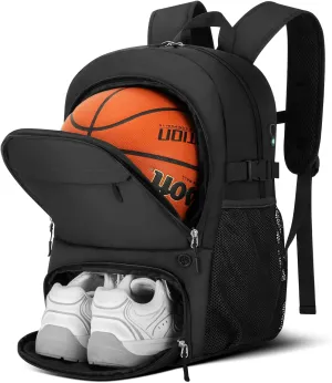Basketball Backpack Basketball Bag with Ball and Shoe Compartment, Soccer Backpack Volleyball Backpacks Sport Bags