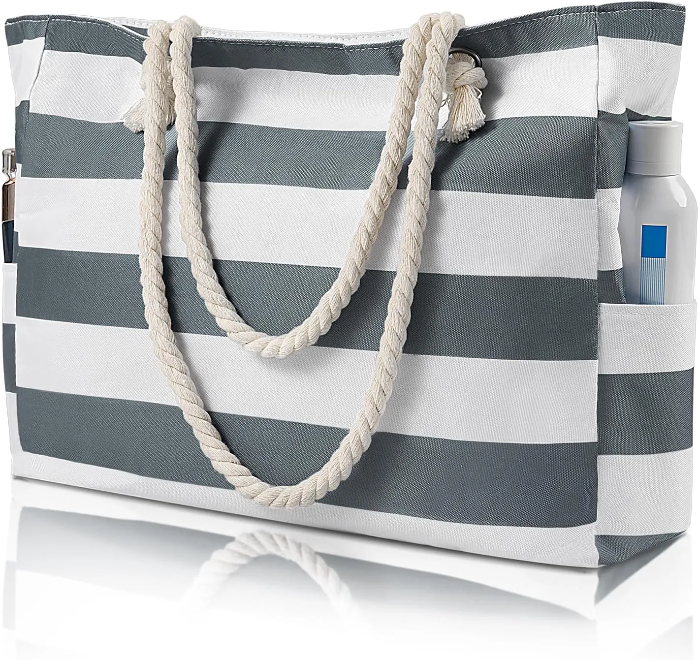 Beach Bags For Women - Large Beach Bags with Zipper Waterproof Sandproof Swim Pool Beach Bag
