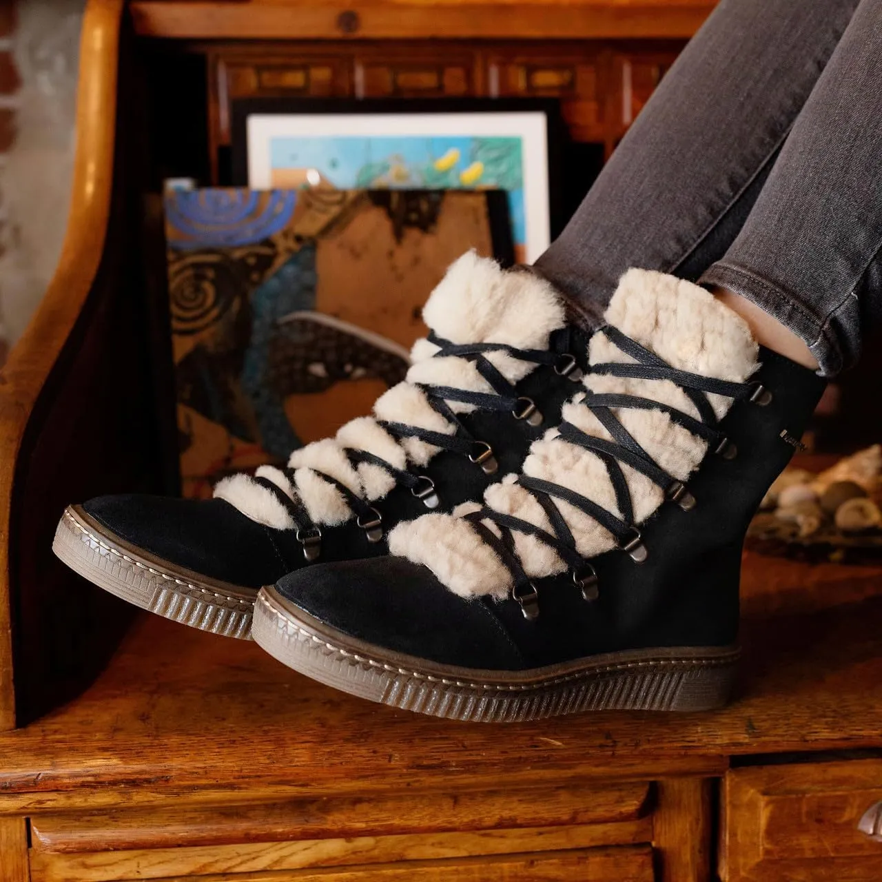 BEARPAW Women's Celeste Comfortable Winter Boots | Multiple Sizes & Colors | Women's Classic Suede Lace-Up Boots